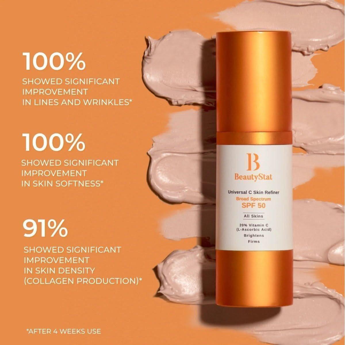 BeautyStat Universal C Skin Refiner Vitamin C Serum + SPF 50 Mineral Sunscreen - 30ml - Glam Global UKBeautyStat