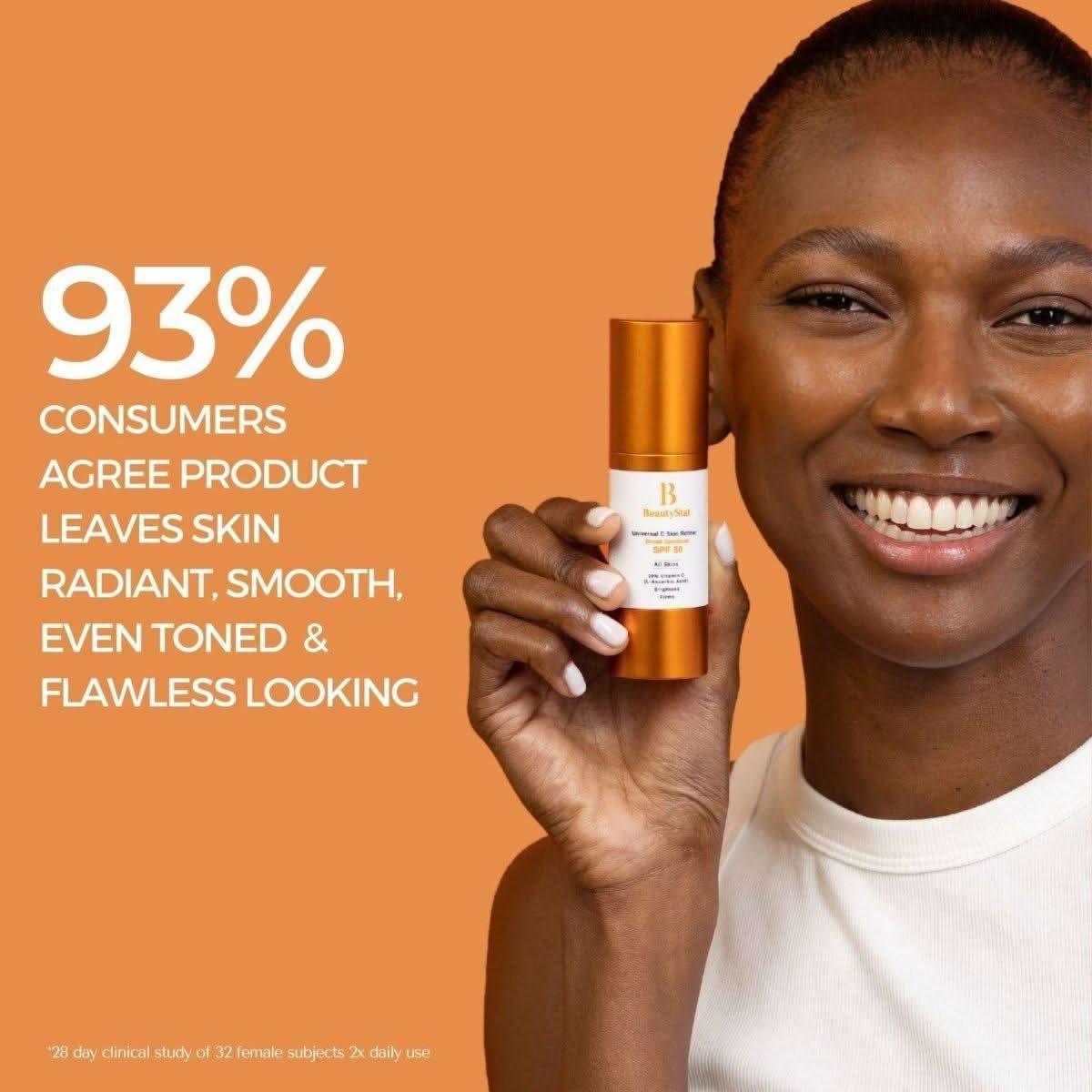BeautyStat Universal C Skin Refiner Vitamin C Serum + SPF 50 Mineral Sunscreen - 30ml - Glam Global UKBeautyStat