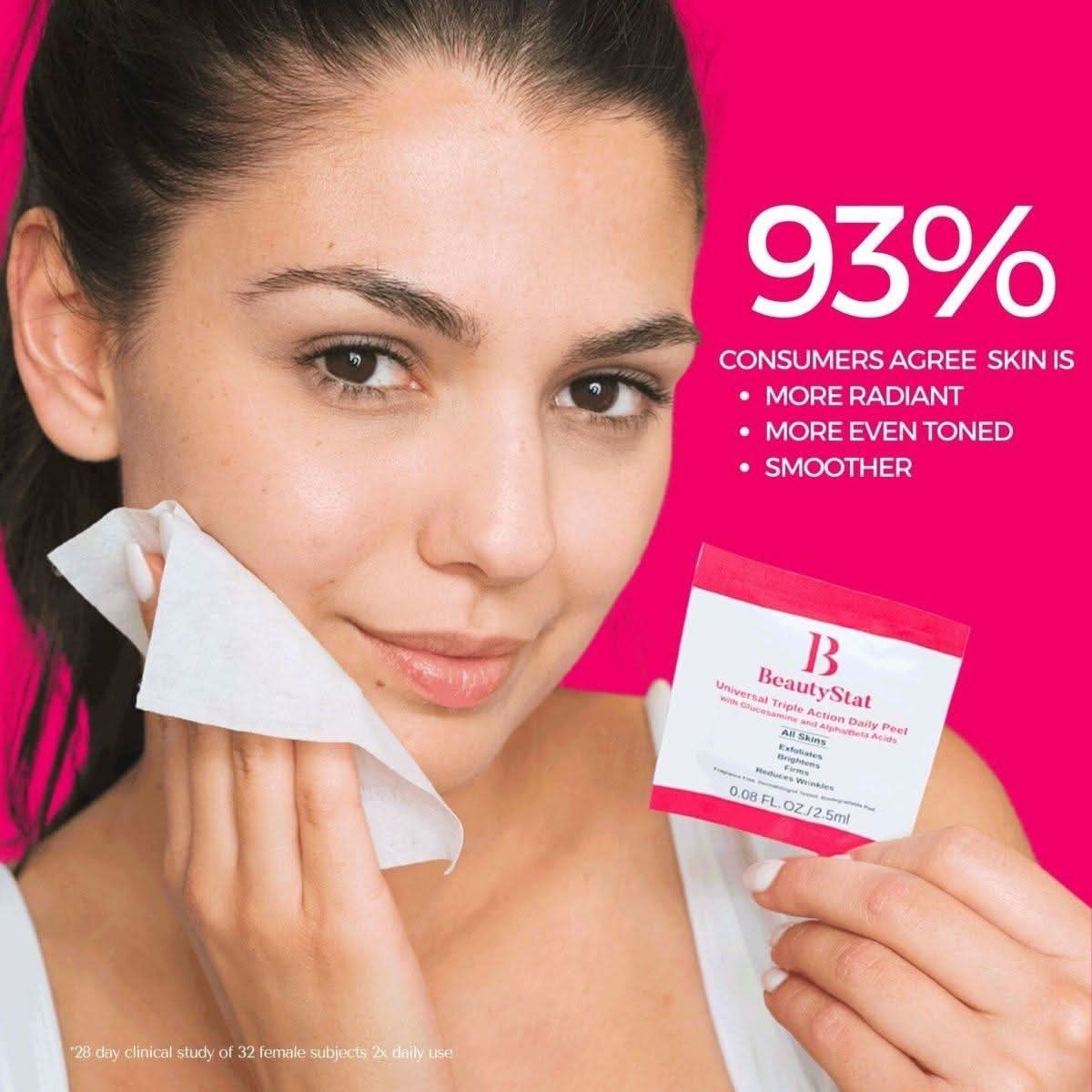 BeautyStat Universal Triple Action Daily Peel with Glucosamine and AHAs/BHAs - 10 Treatments - Glam Global UKBeautyStat