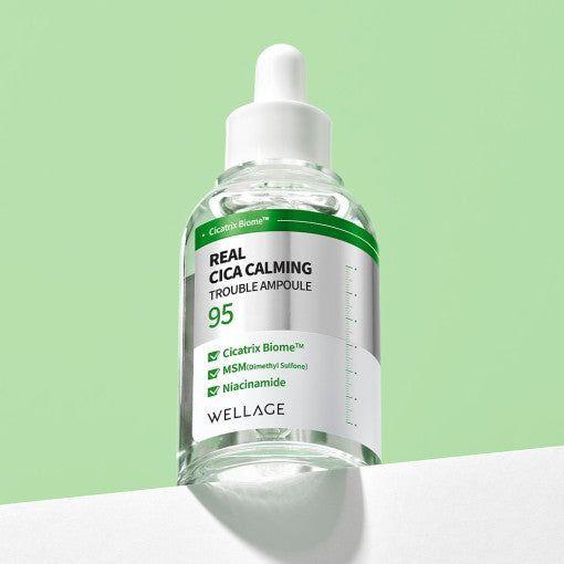 WELLAGE Real Cica Calming 95 Trouble Ampoule 50ml - Glam Global UKWELLAGE