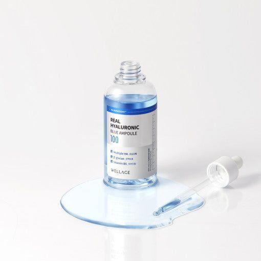 WELLAGE Real Hyaluronic Blue Ampoule 100 - 100ml | Deep Hydration & Skin Barrier Care - Glam Global UKWELLAGE