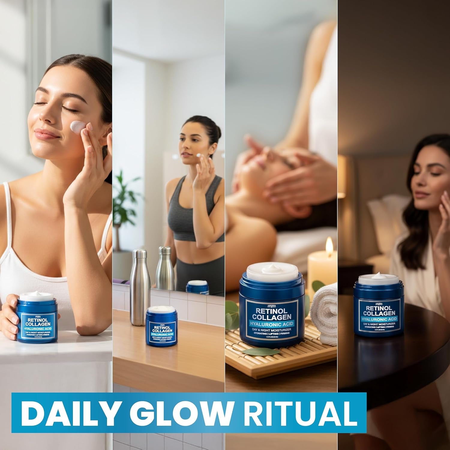 Retinol Cream for Face - Anti-Aging Moisturizer Wrinkle Cream with Collagen & Hyaluronic Acid - Face & Neck Moisturizer for Firming, Hydration & Smooth Skin - Day & Night Skin Care for Women & Men