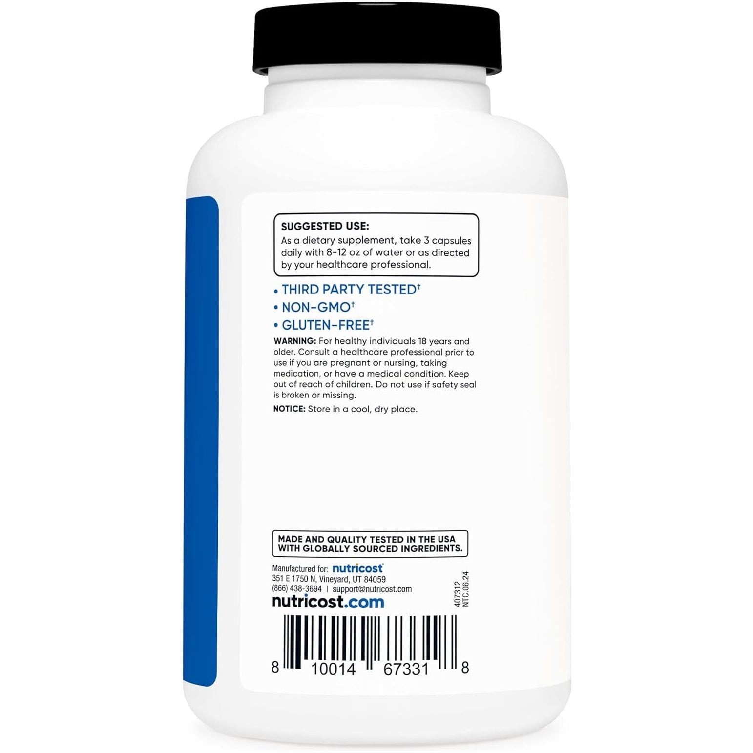 Nutricost Nitric Oxide Booster 2250MG – 180 Capsules | Boost Circulation, Energy & Performance