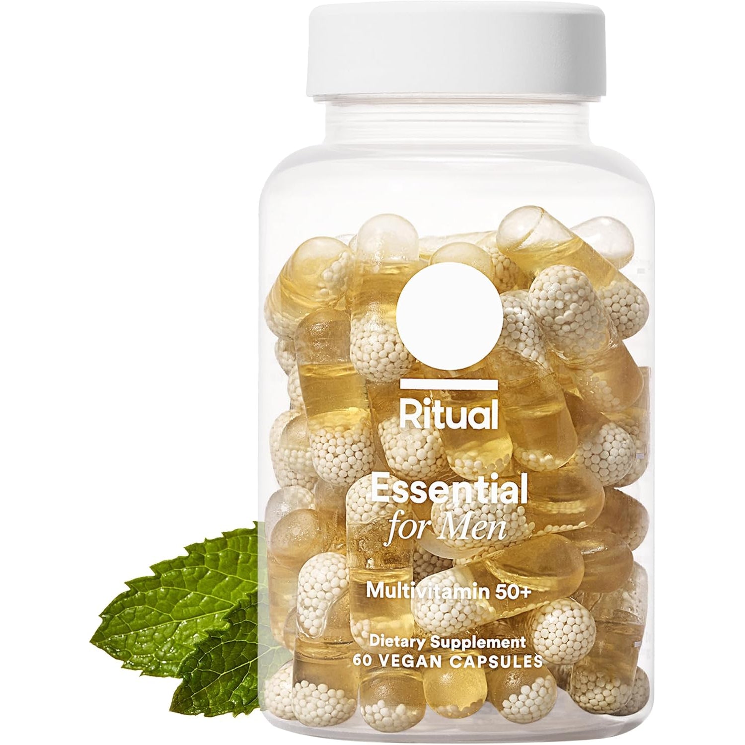 Ritual Men’S 50+ Daily Multivitamin - Key Essential Vitamins and Minerals to Support Heart, Energy, Brain, Muscle, Bone Health* - Including Zinc, D3, B12, a - Vegan - Mint - 60 Capsules - 30 Servings