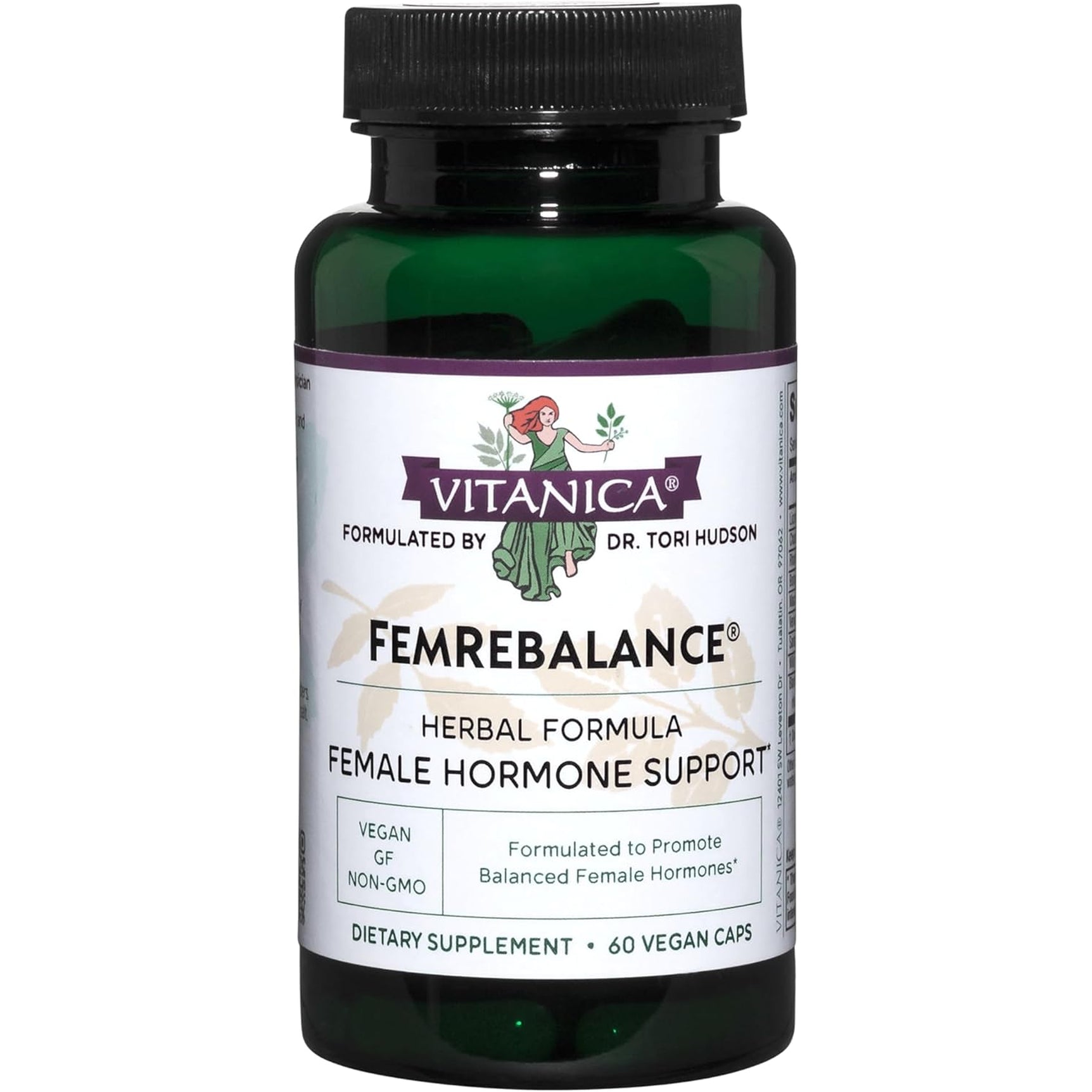 Vitanica Femrebalance, Hormone Balance Support for Women, Vegan, 60 Capsules