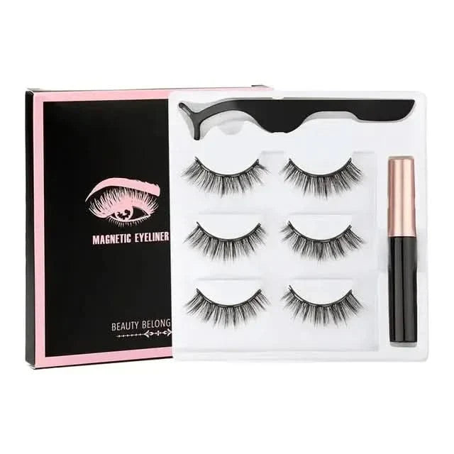 Magnetic Eyelashes Set with Waterproof Eyeliner and Tweezer - Glam Global UKGlam Global UK