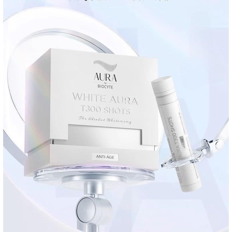 BIOCYTE White Aura T300 Shots – 7 x 25ml | Blanqueamiento rápido, Corrección de manchas e Iluminación del tono de la piel