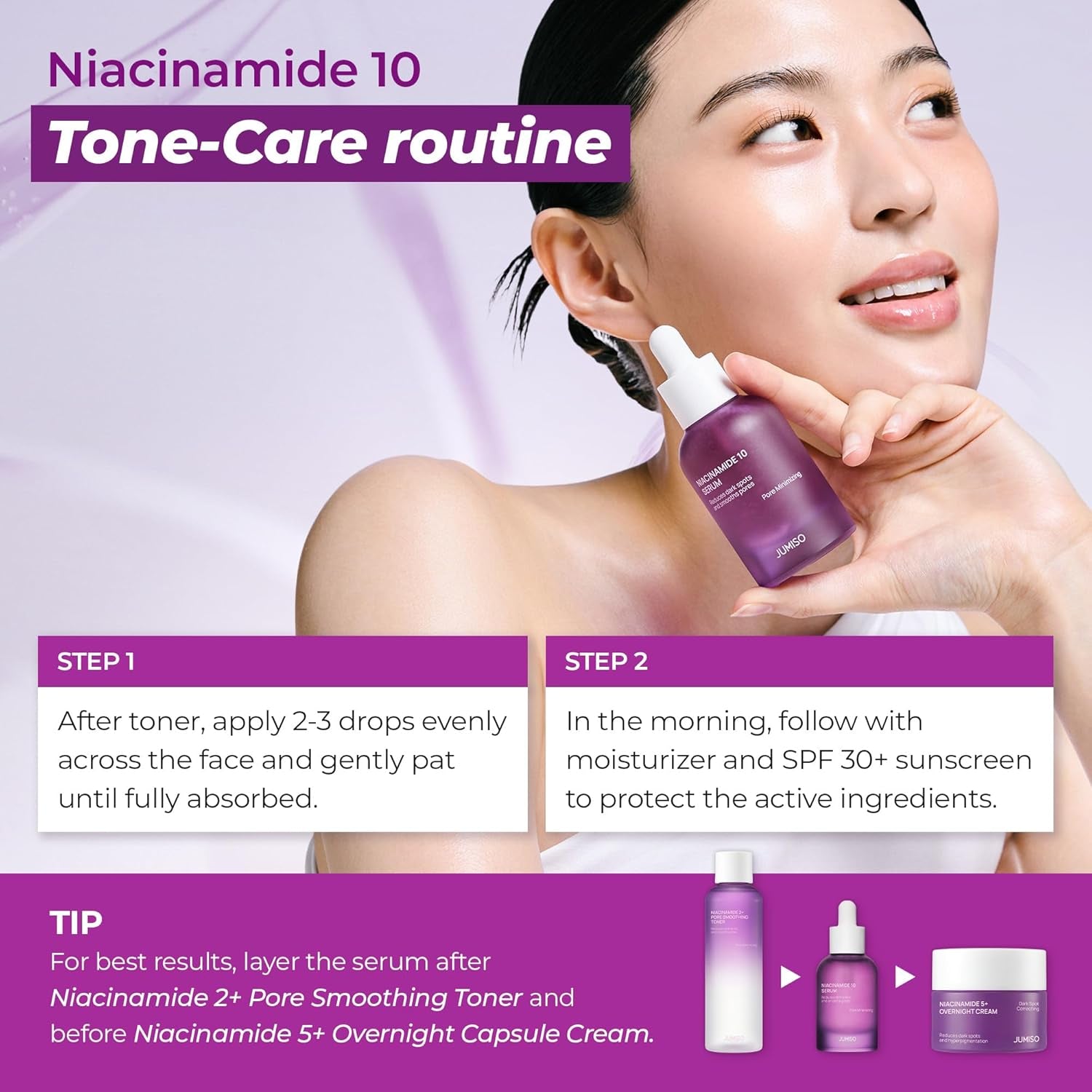 JUMISO 10% Niacinamide Dark Spot Serum – TXA + Glutathione Brightening Face Serum for Daily Use – No Pilling Water-Gel, Helps Even Skin Tone – Centella Soothing, Beginner-Friendly, 1.35 Fl Oz