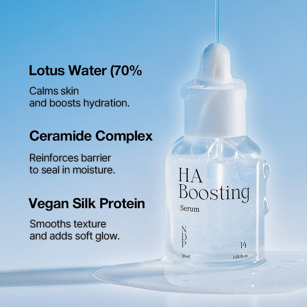 NDP Ultra Fine 10,000 PPM Hyaluronic Acid for 72 Hour Hydration, Clinically Proven Korean Hydrating Serum with 8D HA Complex, Plumping, Moisturizing Serum for Dry & Sensitive Skin, 30Ml (1.01Oz)