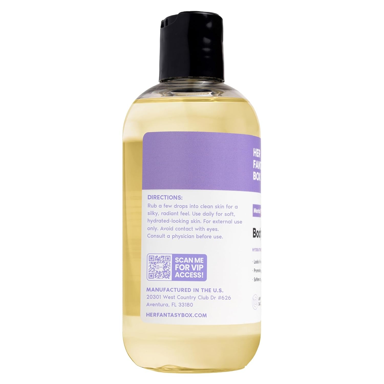 Her Fantasy Box | Body Splash Mental Reset Fragrance Oil – Lavender, Chamomile & Warm Vanilla Scent with Soft Amber & Musk, Lightweight Hydrating Body Oil, Vegan & Cruelty Free