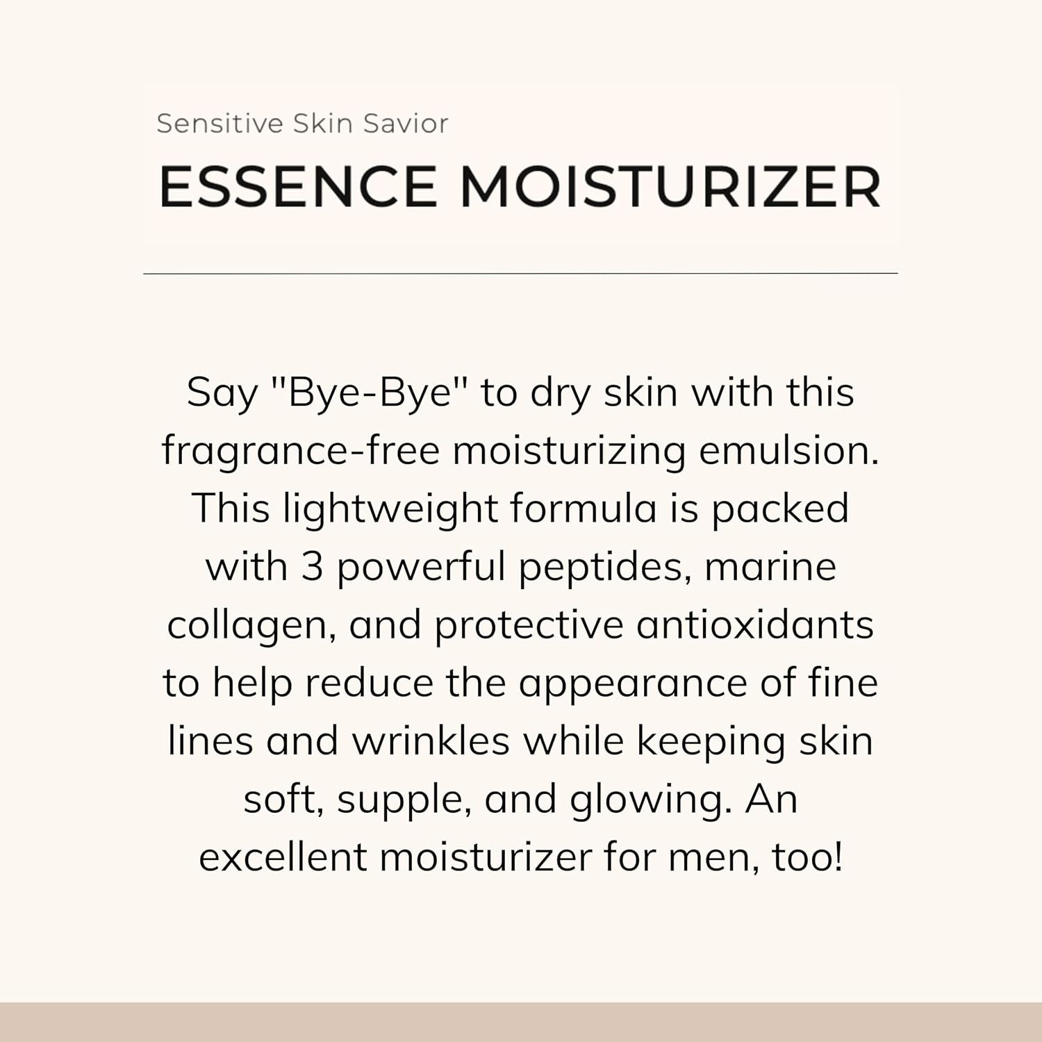 Le Mieux Essence Moisturizer - Peptide-Infused Facial anti Aging Emulsion with Marine Collagen, Hexapeptide-8 & Hyaluronic Acid Base, Hygrating & Fragrance-Free (4.2 Oz / 125 Ml)