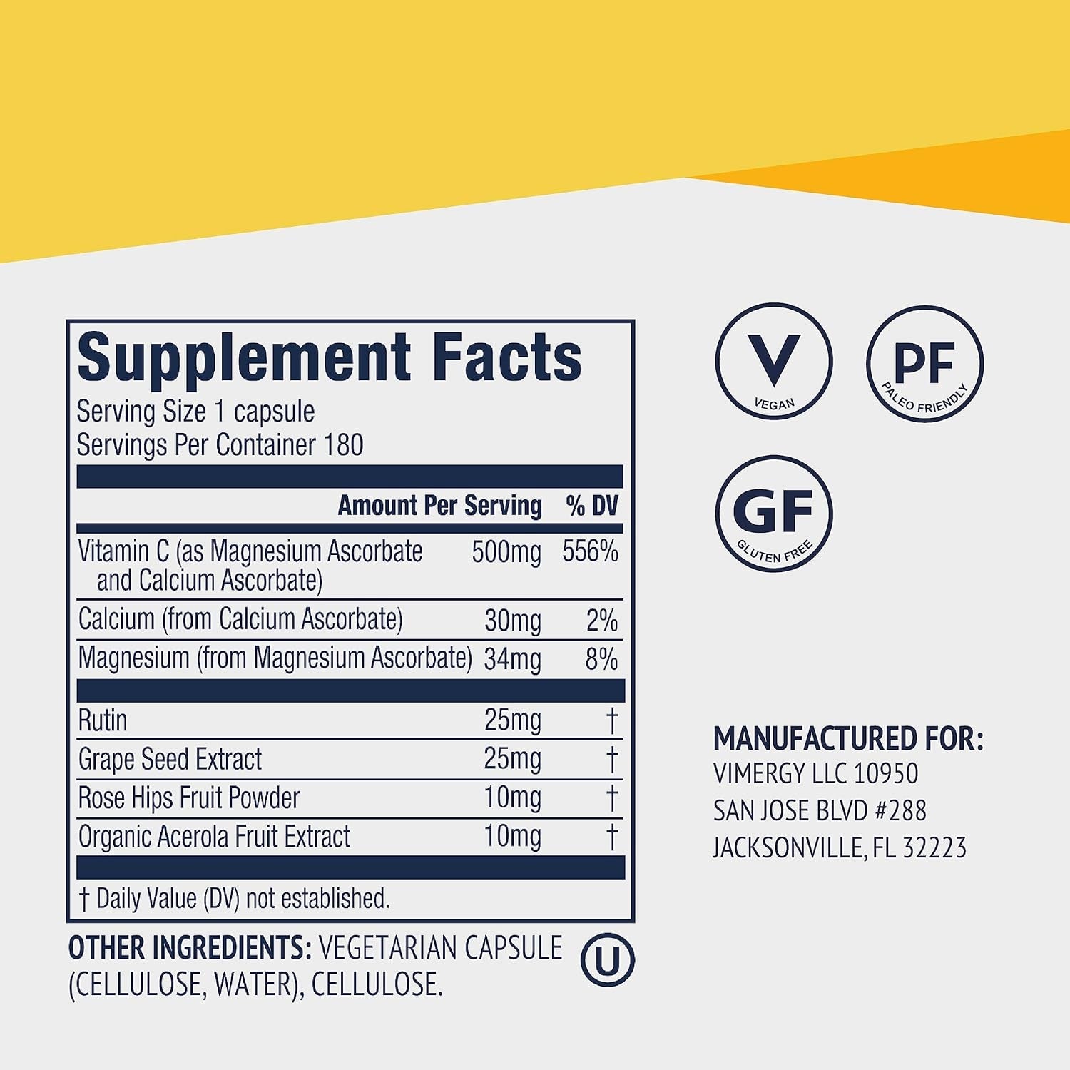 Vimergy Micro-C® – 90 Capsules | Gentle, High-Potency Vitamin C Supplement