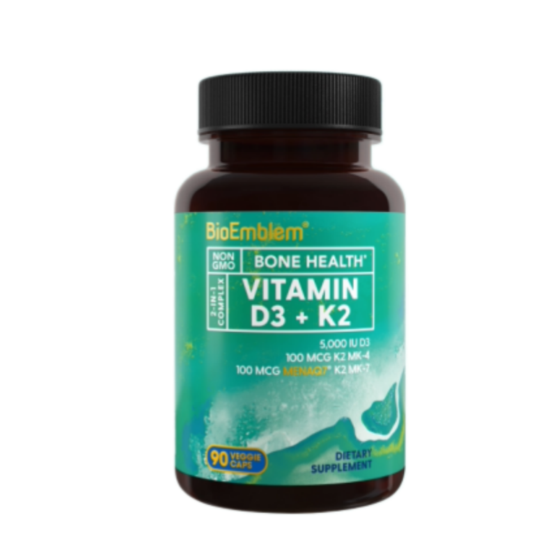 BioEmblem Vitamin D3 5000IU + K2 MK-7 MK-4 – 90 Capsules