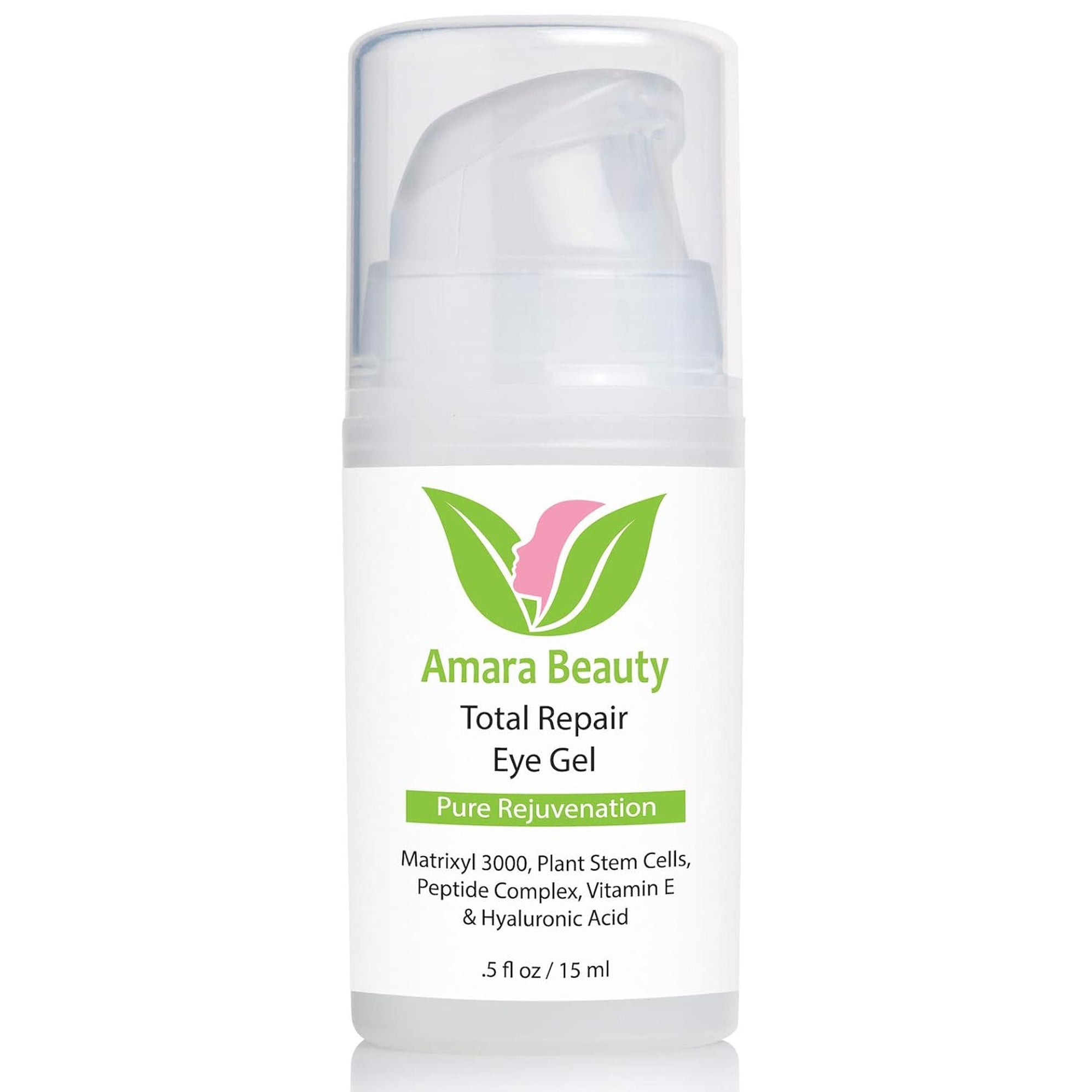 Amara Beauty Eye Cream Gel for Dark Circles and Puffiness with Peptides & Hyaluronic Acid, 0.5 Fl. Oz.