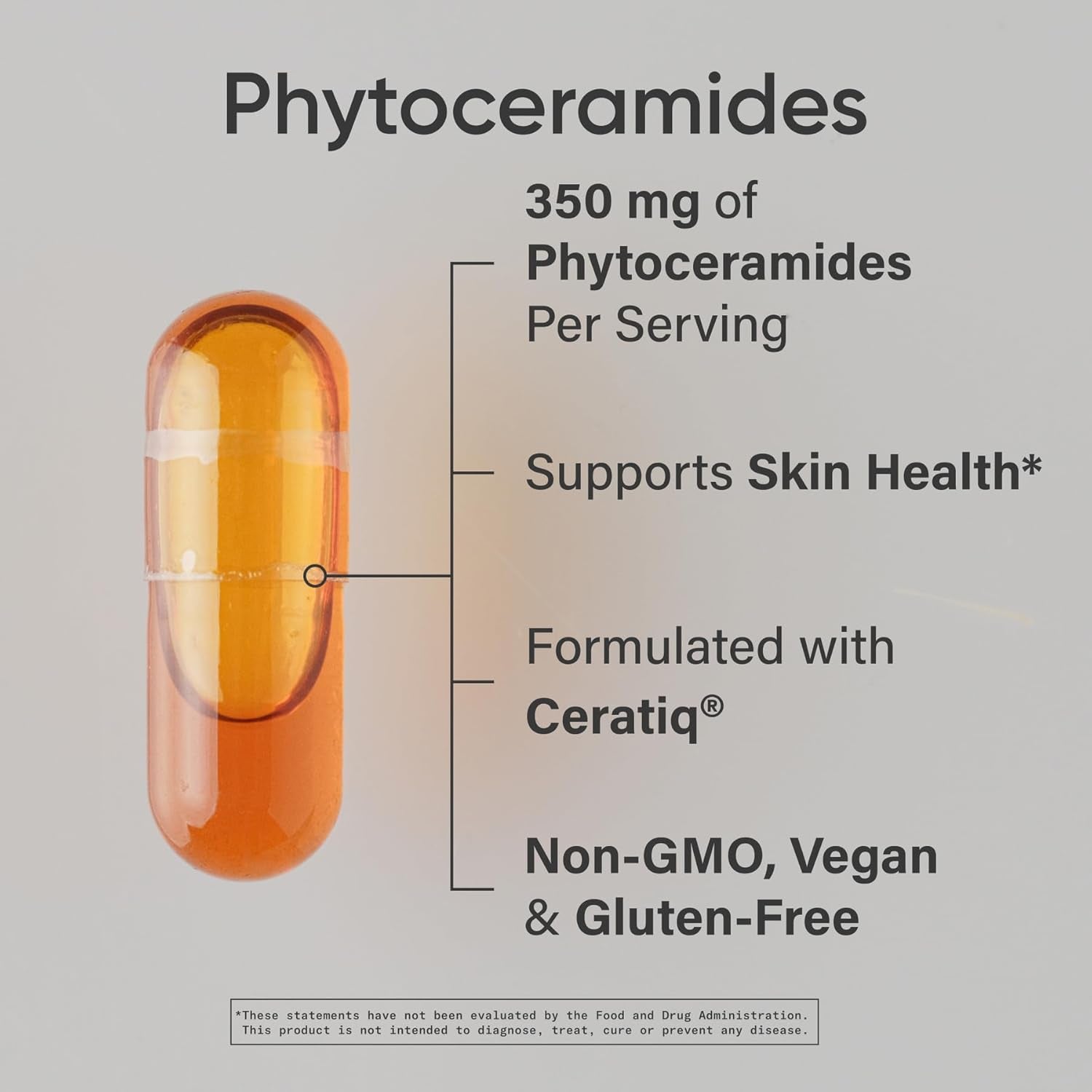 Sports Research Phytoceramides 350 Mg per Liquid Veggie Capsule - Plant Derived Ceramides for Healthy Skin and Hydration - Made with Ceratiq® · Non-Gmo · Vegan Friendly - 60 Count