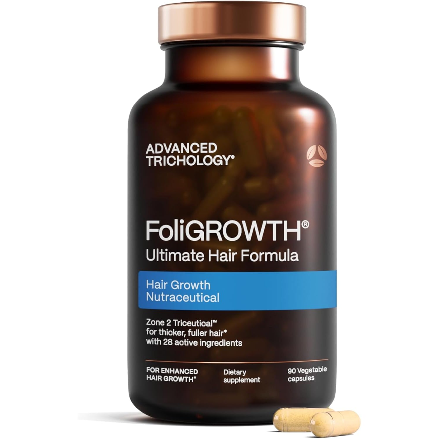 Advanced Trichology Foligrowth Hair Growth Supplement – For Thicker, Fuller Hair & Thinning Hair Support | Women & Men