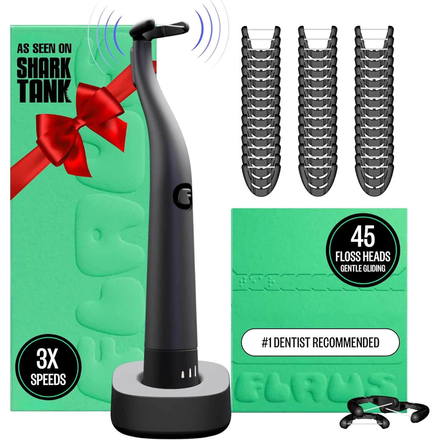 FLAUS Electric Flosser Gentle Glide – Sonic Vibration Dental Flosser for Sensitive Gums & Plaque Removal | As Seen on Shark Tank