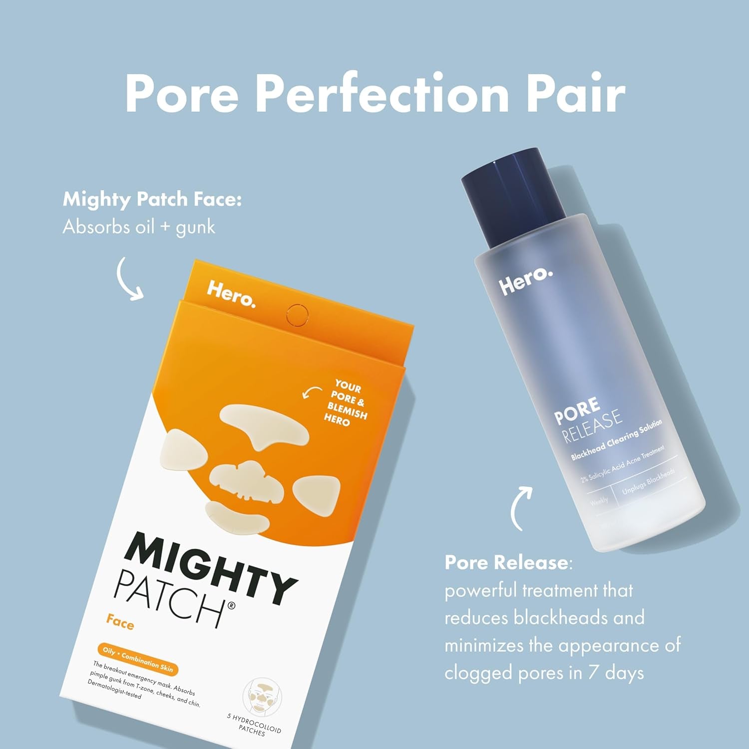 Hero Cosmetics Pore Release Blackhead Clearing Solution, Exfoliating 2% Salicylic Acid Toner Featuring AHA, BHA, and PHA, Blackhead Remover Toner, 100 Ml