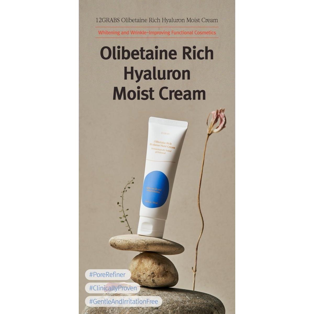 12GRABS Olibetaine Rich Hyaluron Moist Cream - 70ml | Deep Hydration & Dual - Action Care - Glam Global UK12GRABS