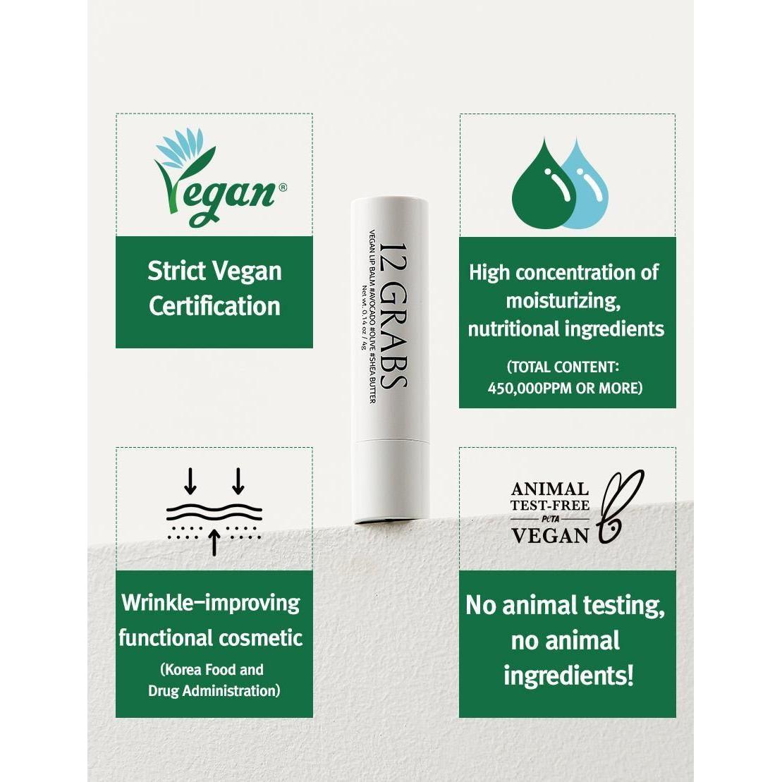 12GRABS Vegan Lip Balm 4g - Glam Global UK12GRABS
