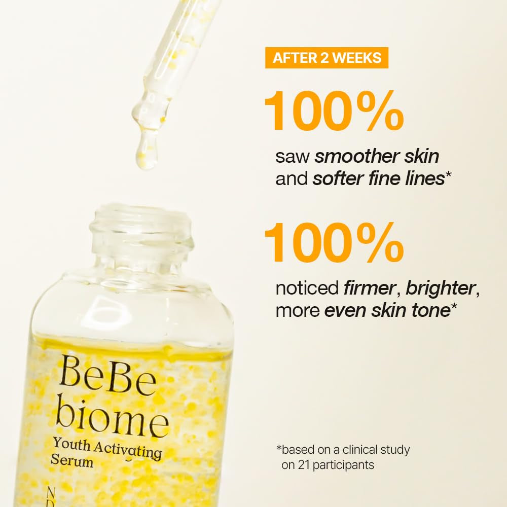 NDP Microbiome Ampoule Serum | Bebebiome Postbiotics for Antiaging, Youth Activating, Beta-Carotene, Wrinkle Care, Korean Skincare (30Ml / 1.01 Fl Oz)