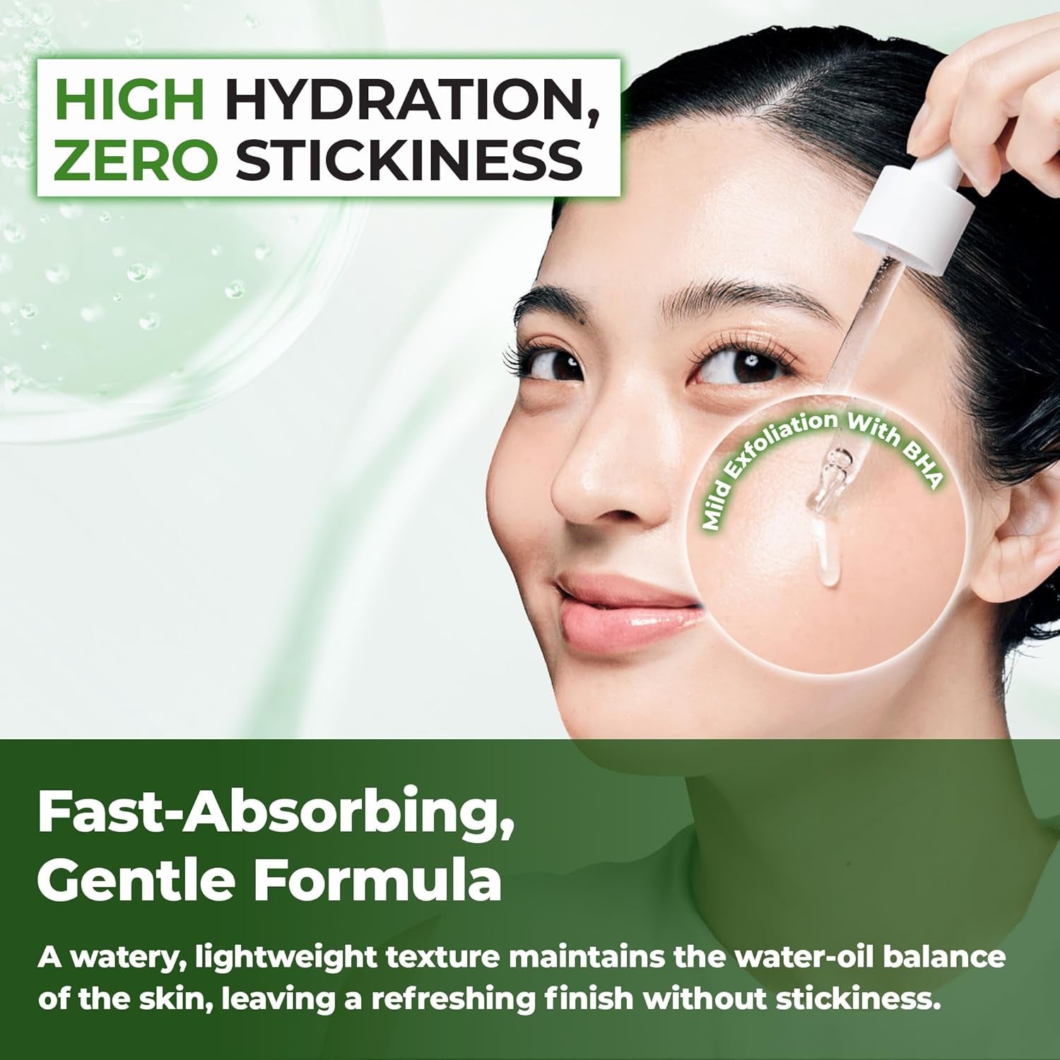 JUMISO D-Panthenol Hydrating Serum – 10 Types Hyaluronic Acid for Oily Dehydrated Sensitive Skin – Cooling Watery Texture, Non-Sticky, BHA + Niacinamide Pore Care – Fragrance-Free, Jumbo 2.37 Fl Oz