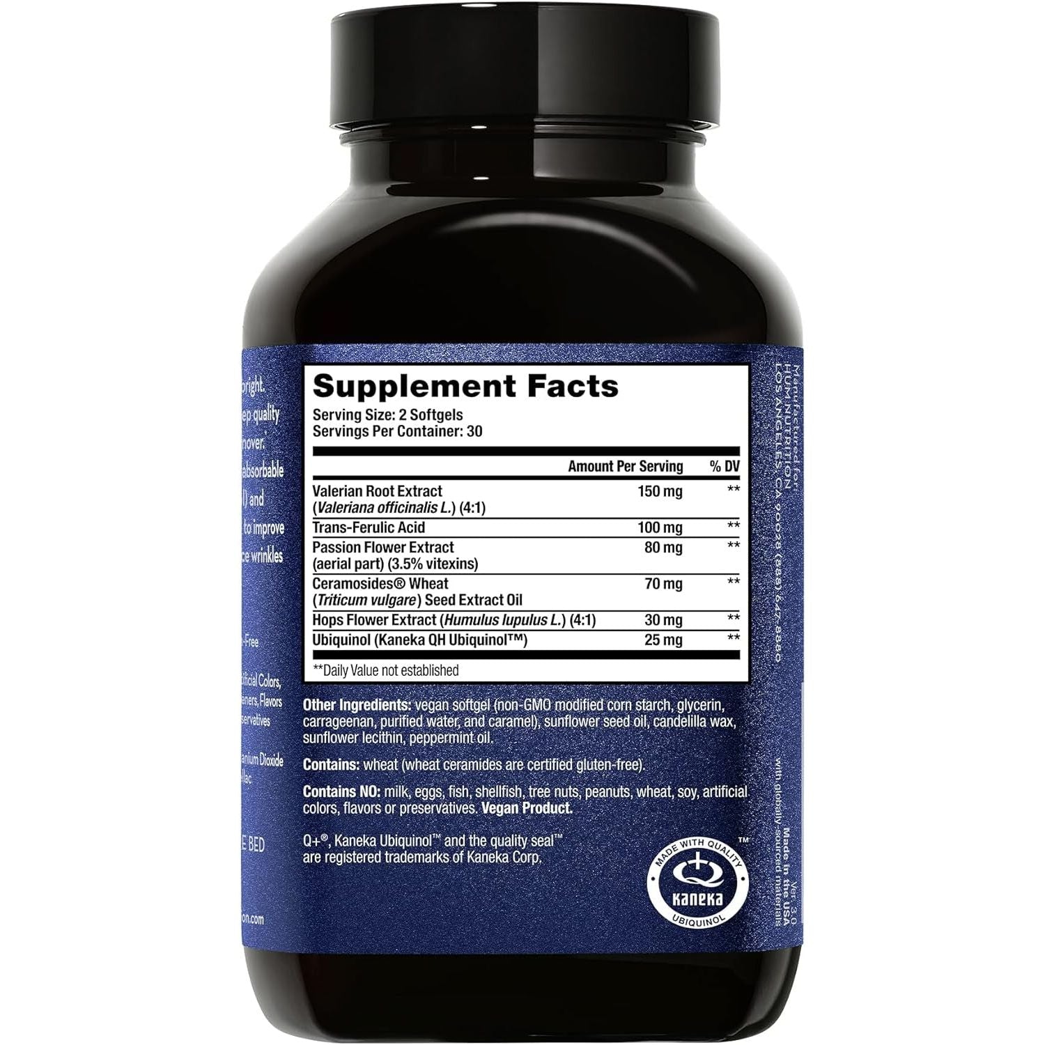 HUM Mighty Night – 60 Vegan Softgels | Nighttime Skin Renewal & Deep Sleep Support