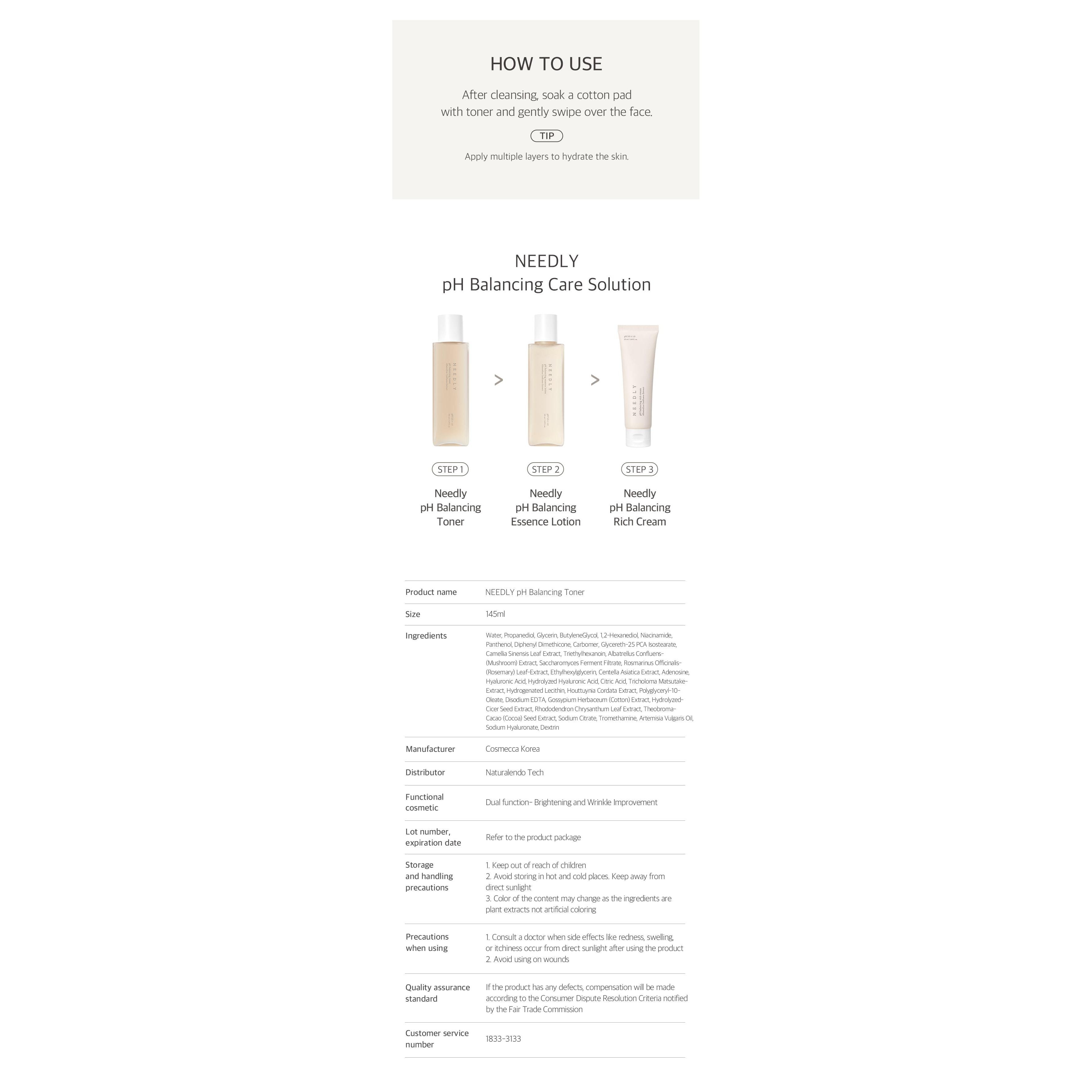 Tónico Equilibrante de pH Needly 145ml – Hidratación e Iluminación