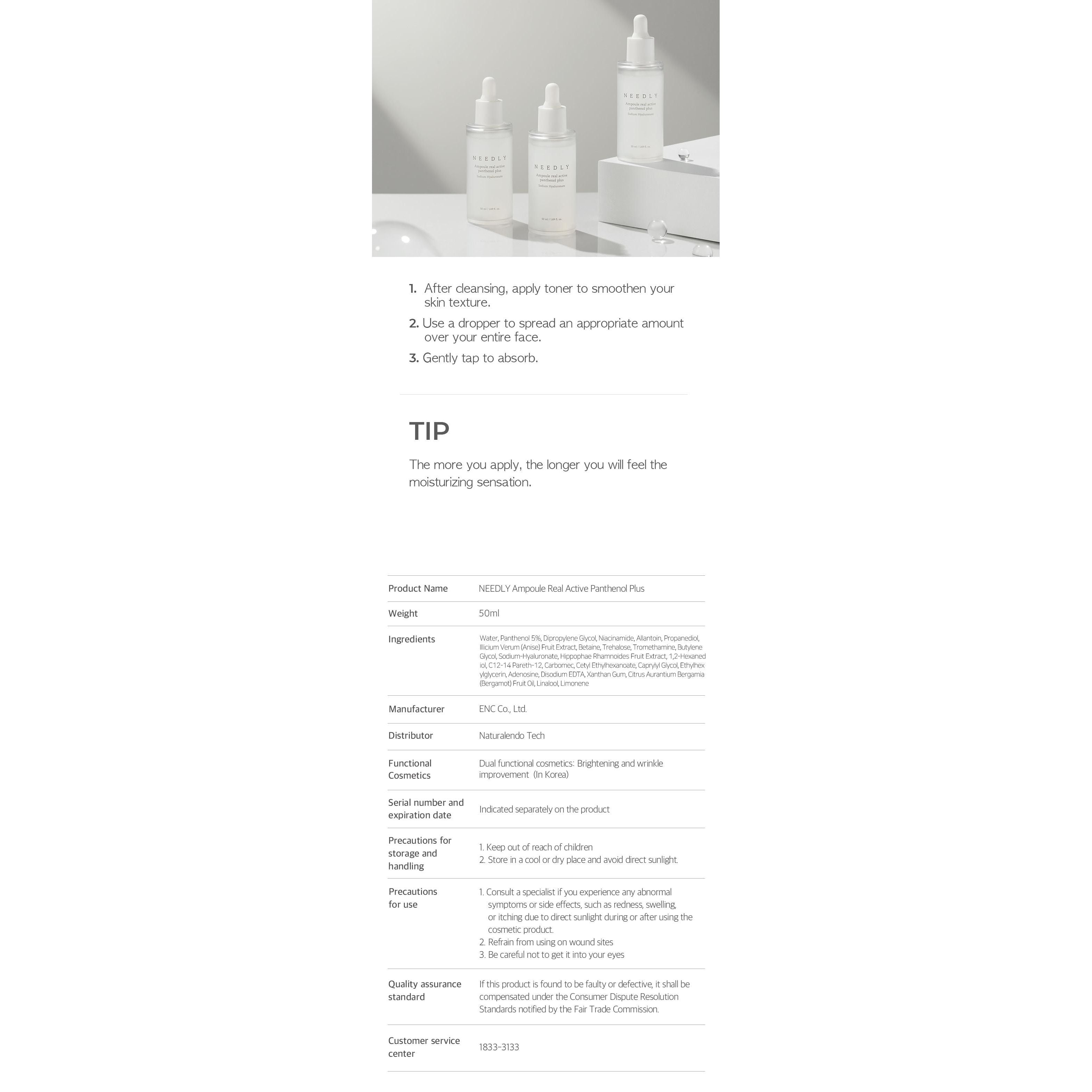 Needly Ampolla 50ml – Hidratación, Fortalecimiento de la Barrera Cutánea, Luminosidad
