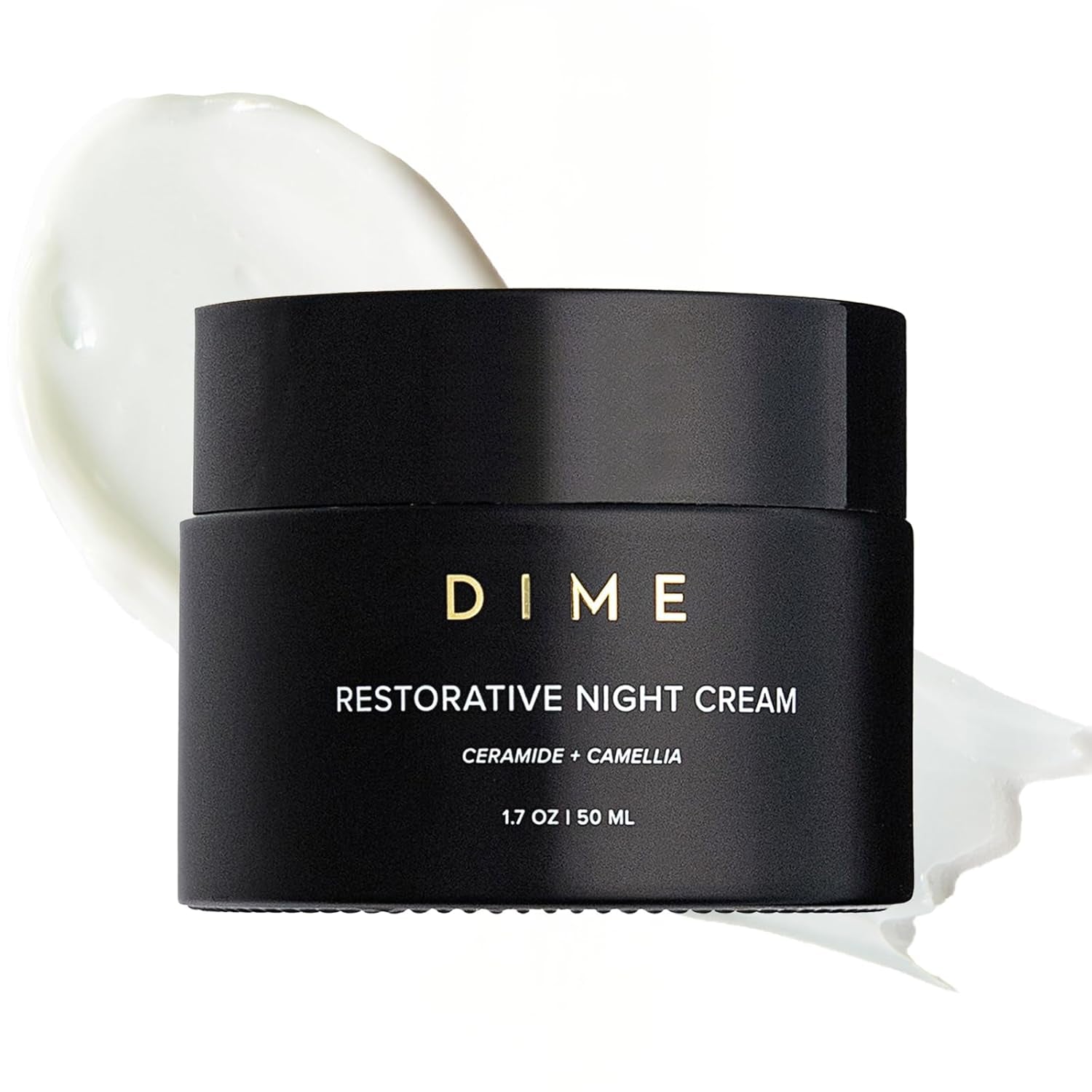 DIME Beauty Restorative Night Cream - Anti-Aging Face Moisturizer with Ceramides, Peptides, Sea Buckthorn and Squalane, Hydrating for Fine Lines and Wrinkles, Vegan, Cruelty-Free, 1.7 Oz / 50 Ml