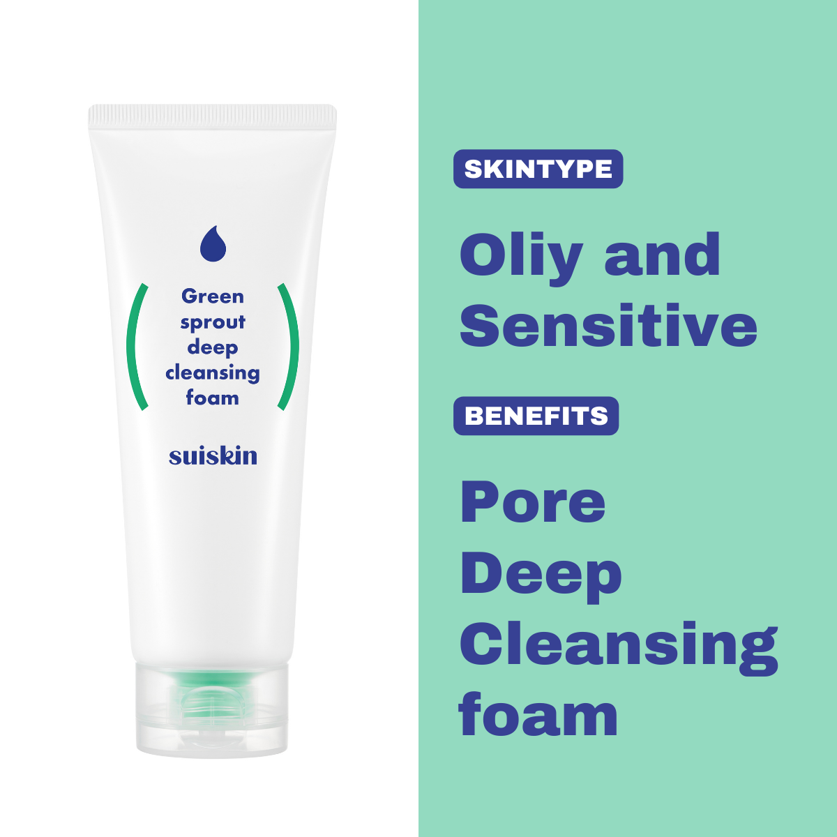 Suiskin Green Sprout Deep Cleansing Foam 150ml – Control de Grasa y Poros Limpios