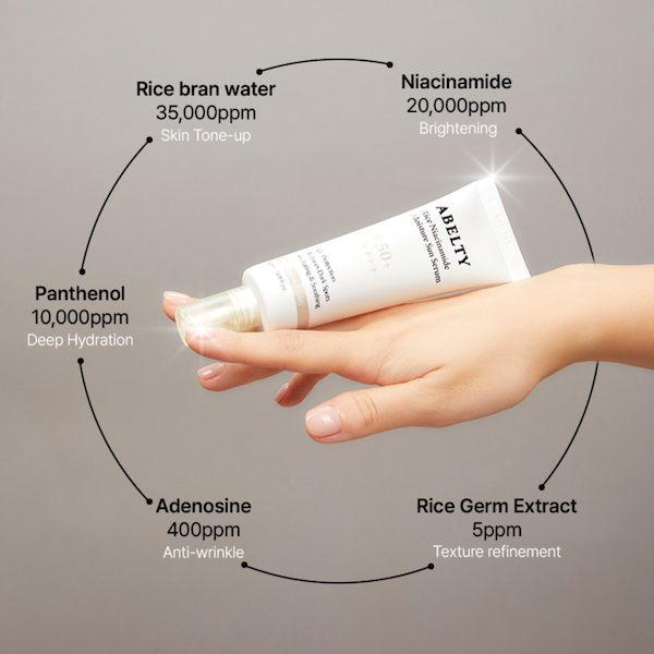 Abelty Rice Squalane Moisture Sun Serum 50ml – Escudo Solar de Hidratación Radiante
