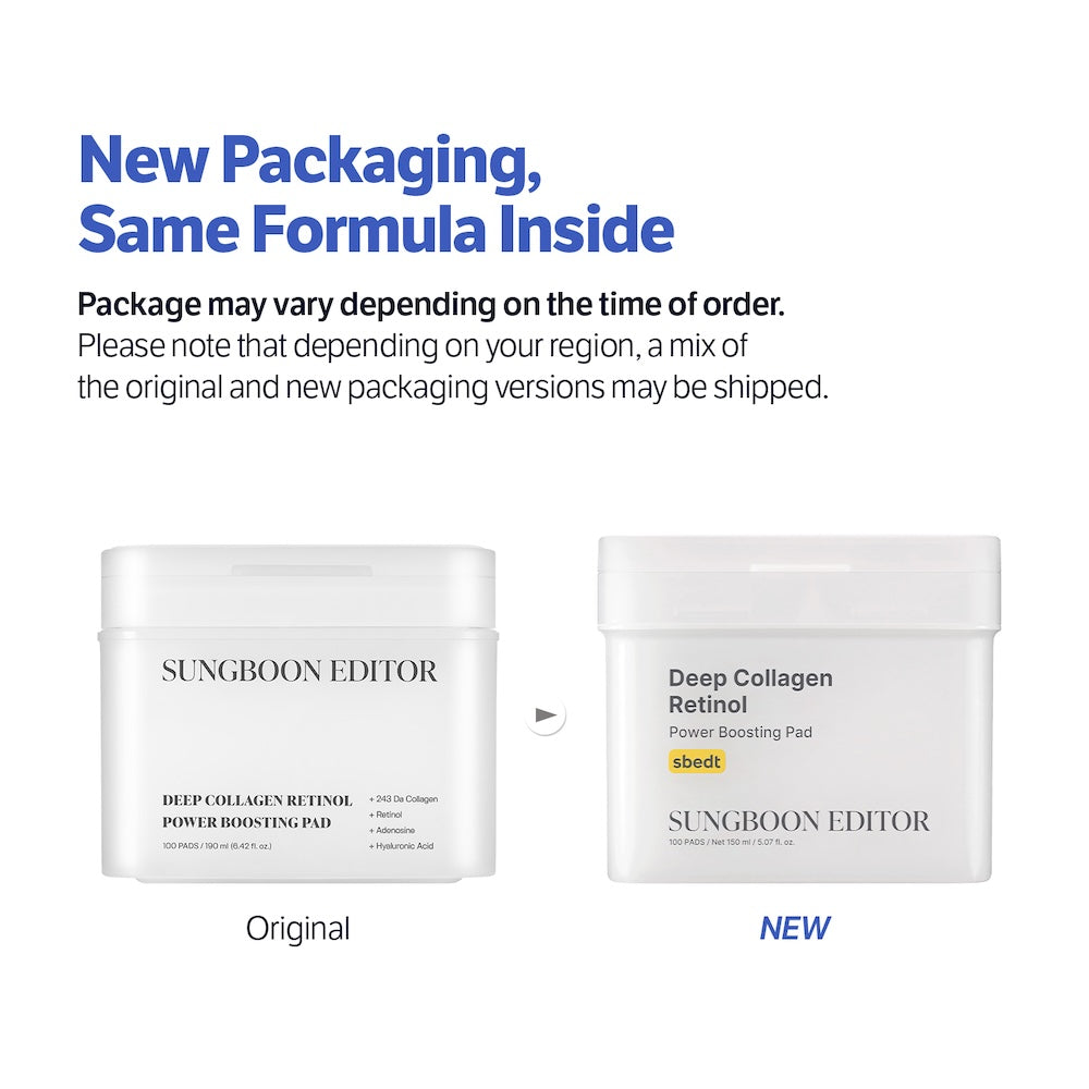 SUNGBOON EDITOR Deep Collagen Retinol Power Boosting Pad – 100 Pads