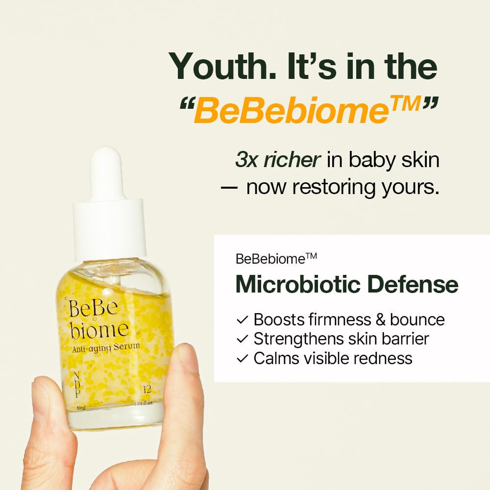 NDP Microbiome Ampoule Serum | Bebebiome Postbiotics for Antiaging, Youth Activating, Beta-Carotene, Wrinkle Care, Korean Skincare (30Ml / 1.01 Fl Oz)