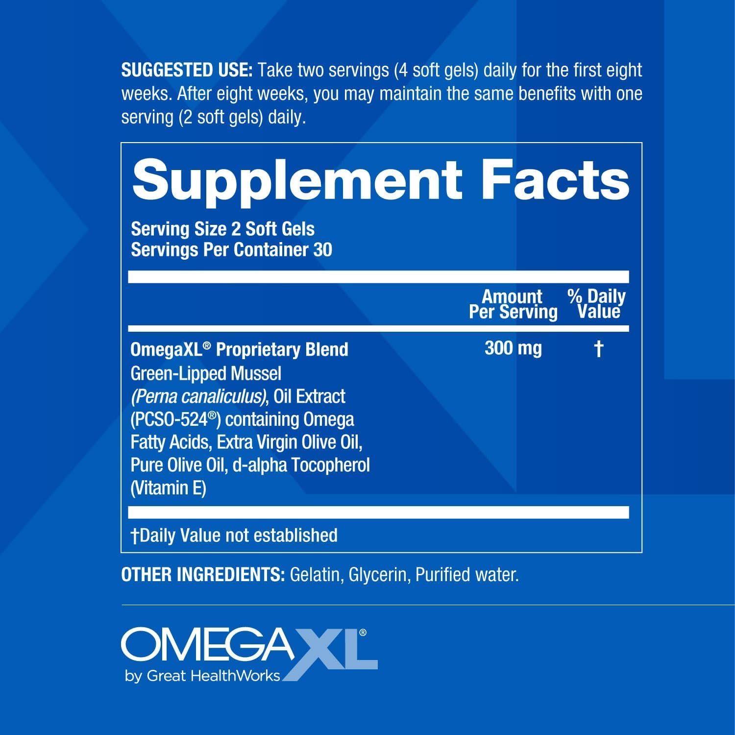 Omegaxl Joint Support Supplement, for Relief - Natural Muscle Support, Green Lipped Mussel Oil, Soft Gel Pills, Drug-Free, 60 Count