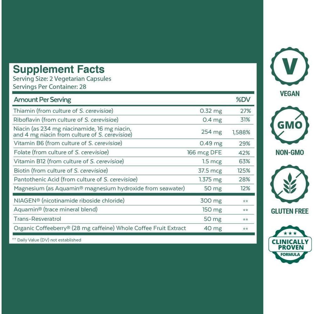 NEUROHACKER COLLECTIVE Qualia NAD+ Optimized Aging – 56 Capsules | Clinically Proven NAD+ Booster for Energy & Longevity