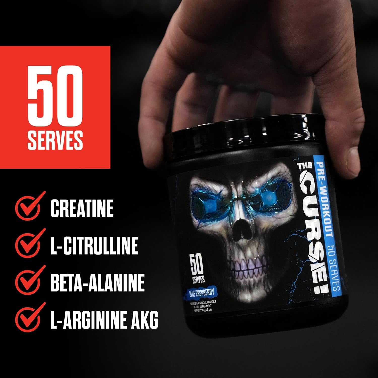 JNX SPORTS The Curse! Pre-Workout Powder (Watermelon) – 250g | Explosive Energy, Focus & Muscle Pumps