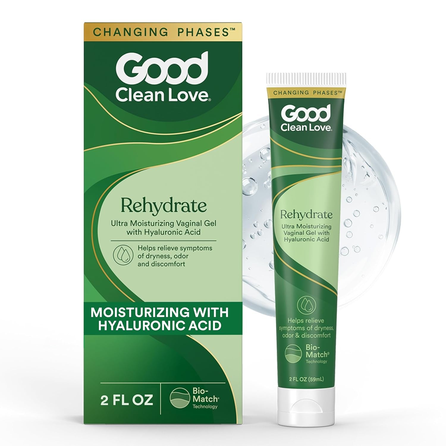 Good Clean Love Rehydrate Vaginal Moisturising Gel – Hyaluronic Acid for Long-Lasting Dryness Relief & pH Balance | 60ml