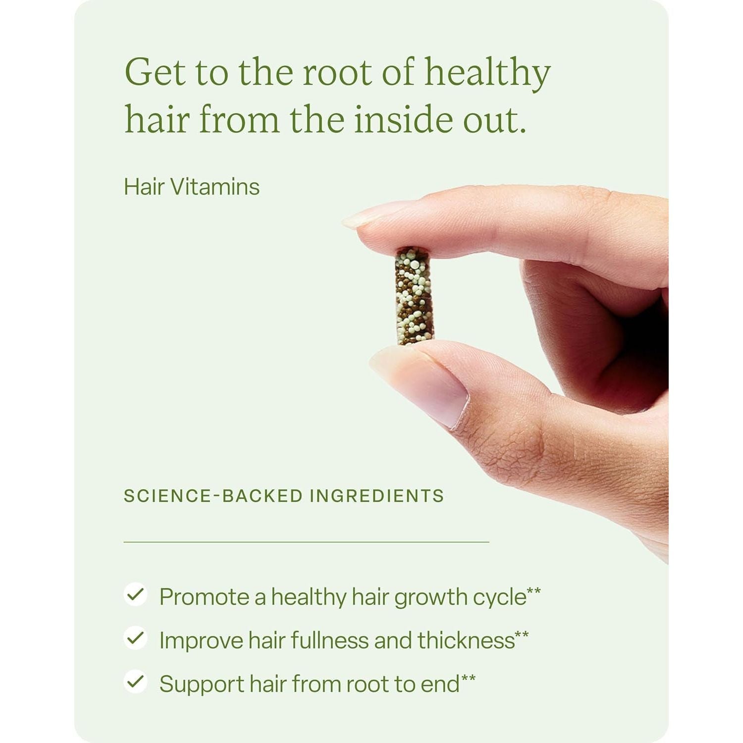 Hair Vitamins for Women and Men - Made with Clean and Science-Backed Ingredients to Grow + Thicken - Create a Healthy Hair Environment - 30 Day Supply, 120 Count