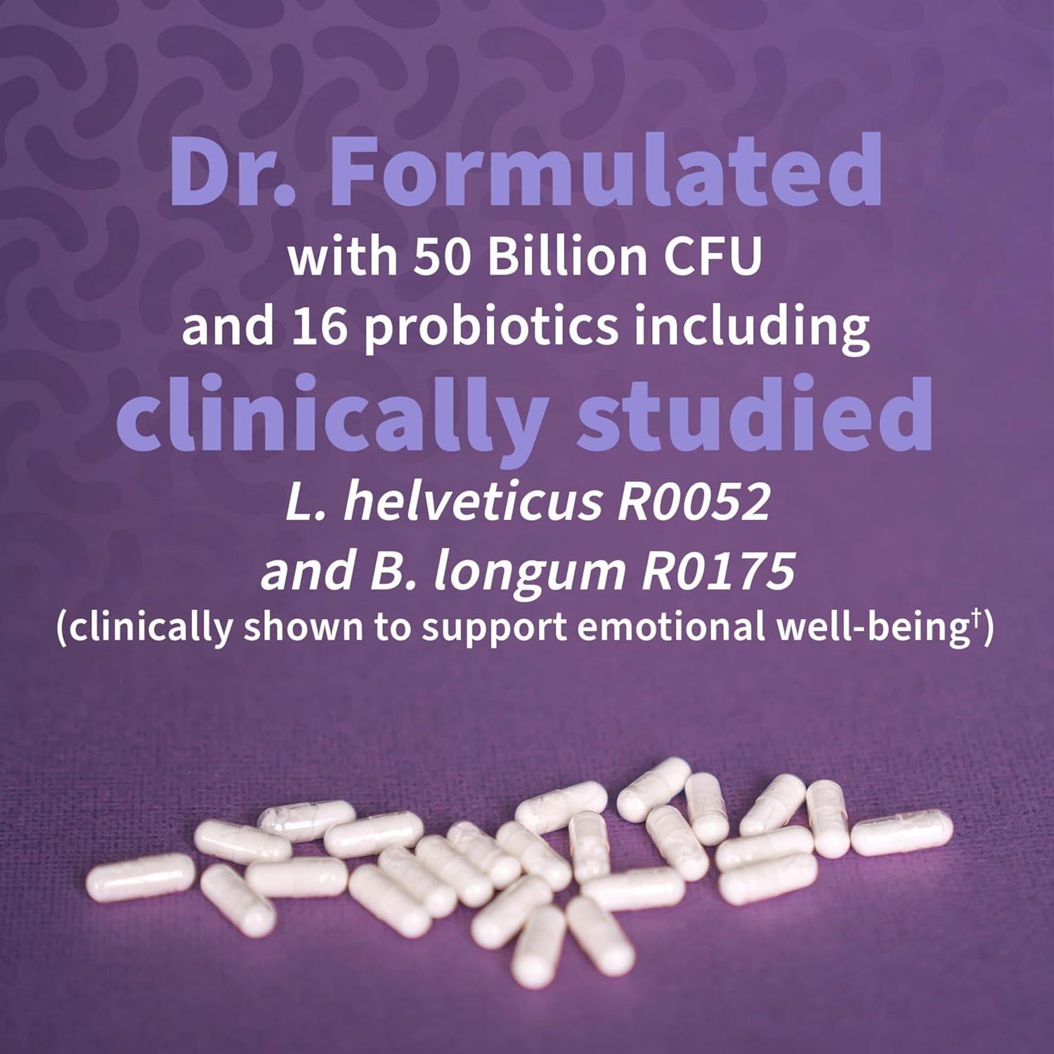 Garden of Life Dr. Formulated Probiotics Mood+ – 60 Capsules | Gut & Brain Health, Stress Support