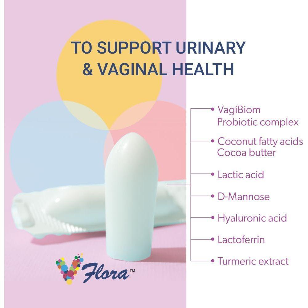 VagiBiom VFlora Dual Action Ultra Potent Vaginal + Urinary Support Probiotic Suppositories – 10 Suppositories