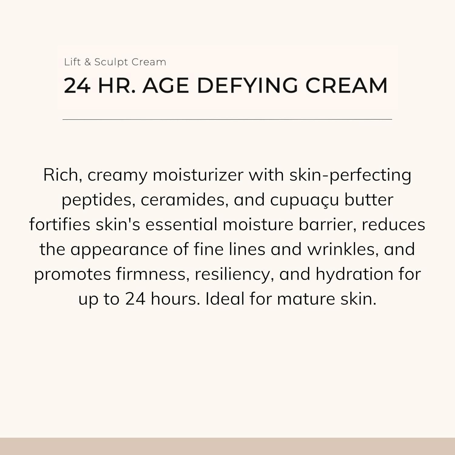 Le Mieux 24 Hr. Age Defying Cream - Hydrating Facial Moisturizer with Hyaluronic Acid & Peptides, Rich Anti-Aging Face Cream, No Parabens or Sulfates (1.75 Oz / 52 Ml)