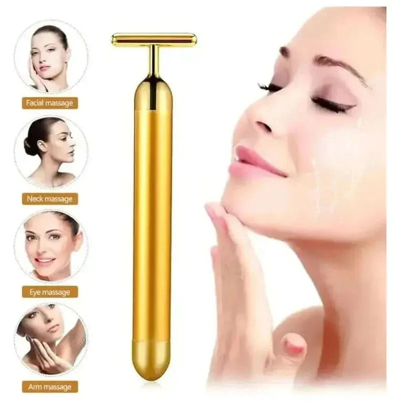 24K Gold Facial Roller Massager – Elevate Your Skincare Routine with Luxury - Glam Global UKGlam Global UK