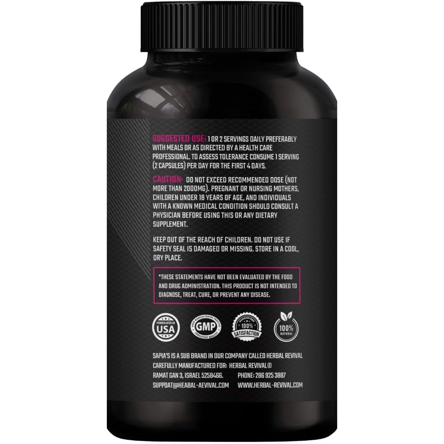 Sapir's Nutrition Women's Vitality & Desire Complex – Horny Goat Weed, Maca Root & Ashwagandha for Energy, Mood & Intimate Wellness | 60 Capsules
