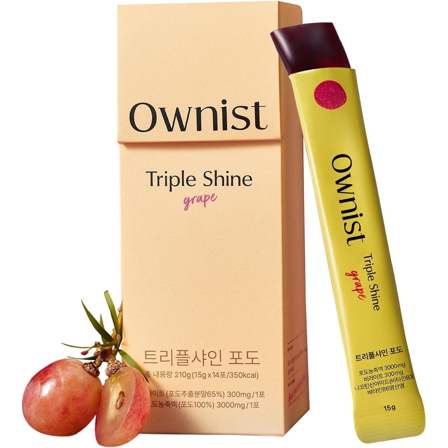 Ownist Triple Shine Grape – 14 Stick Packs | Brightening & Even Skin Tone Support
