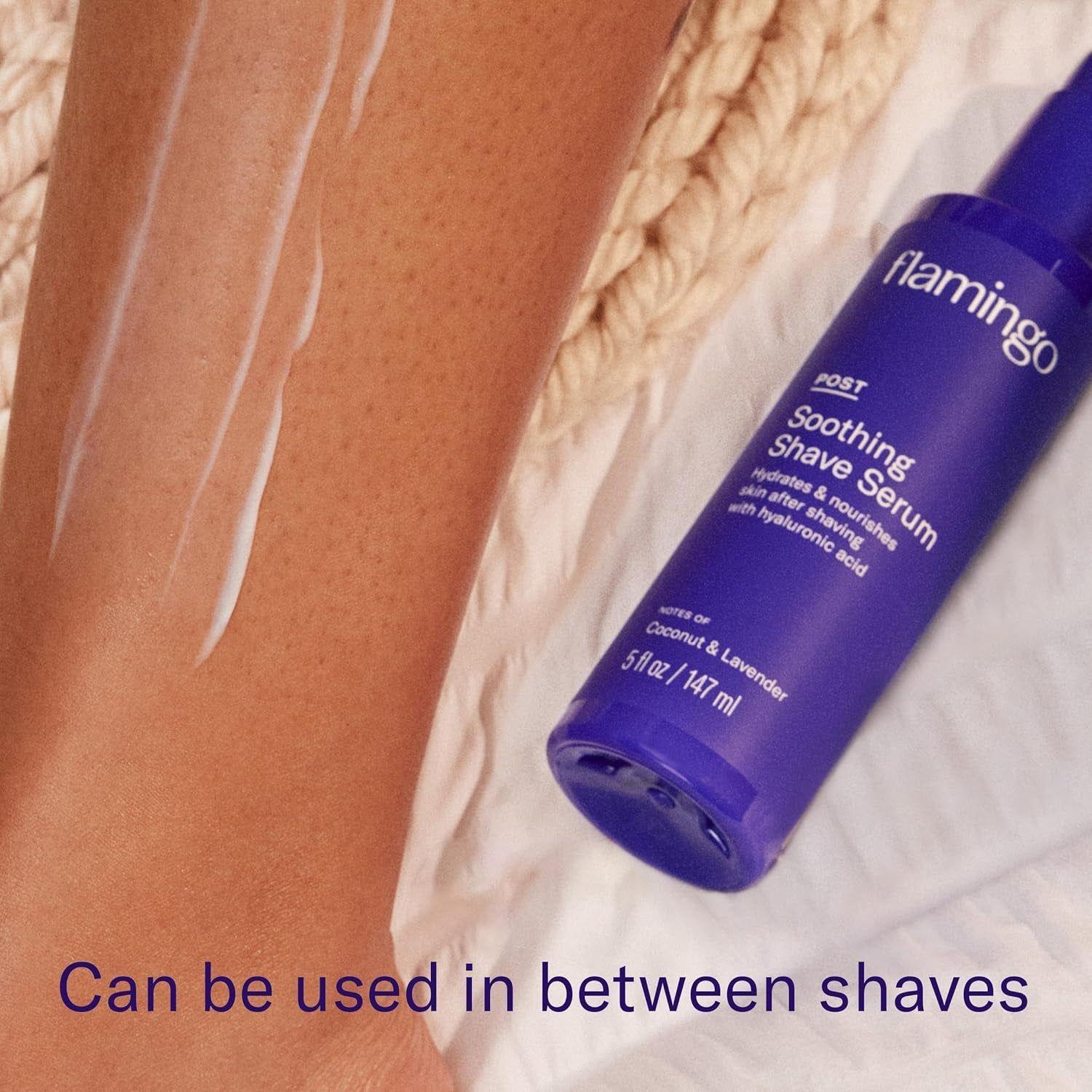 Flamingo Shaving Prep & Post-Care Set – Glow Shave Collection | Exfoliating Scrub & Soothing Serum