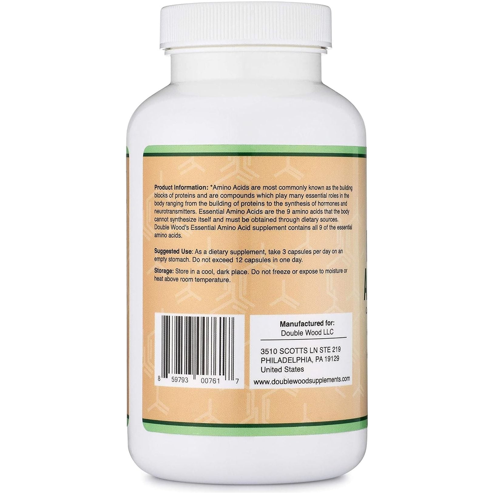 Double Wood Supplements Essential Amino Acids – 225 Capsules | Complete EAA & BCAA Formula for Muscle Growth & Recovery