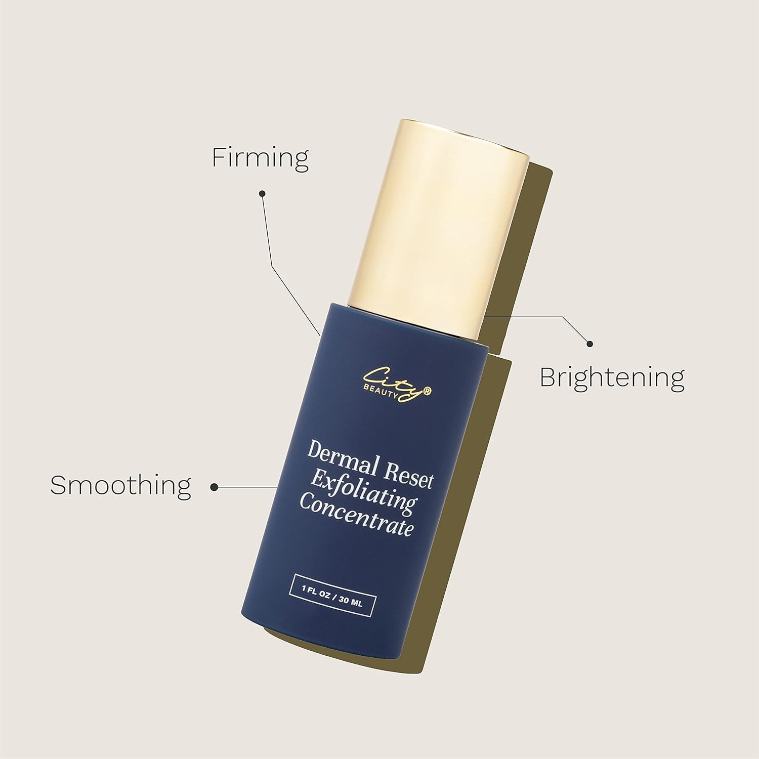 City Beauty Dermal Reset Exfoliating Concentrate – 30ml | Brightens, Firms & Smooths Skin Texture