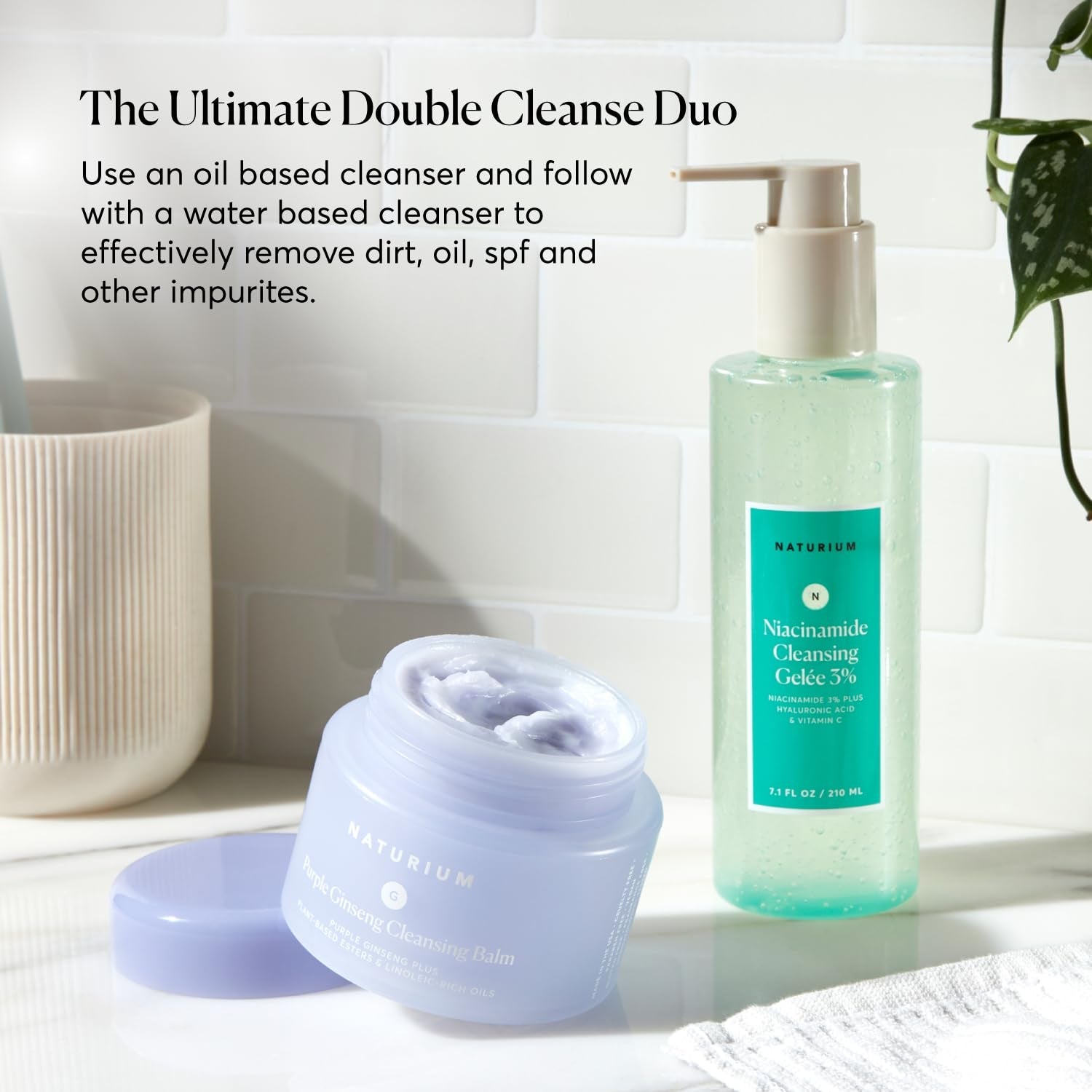 Purple Ginseng Cleansing Balm plus Plant-Based Esters & Linoleic-Rich Oils, Smoothing Face Wash, 3.0 Oz