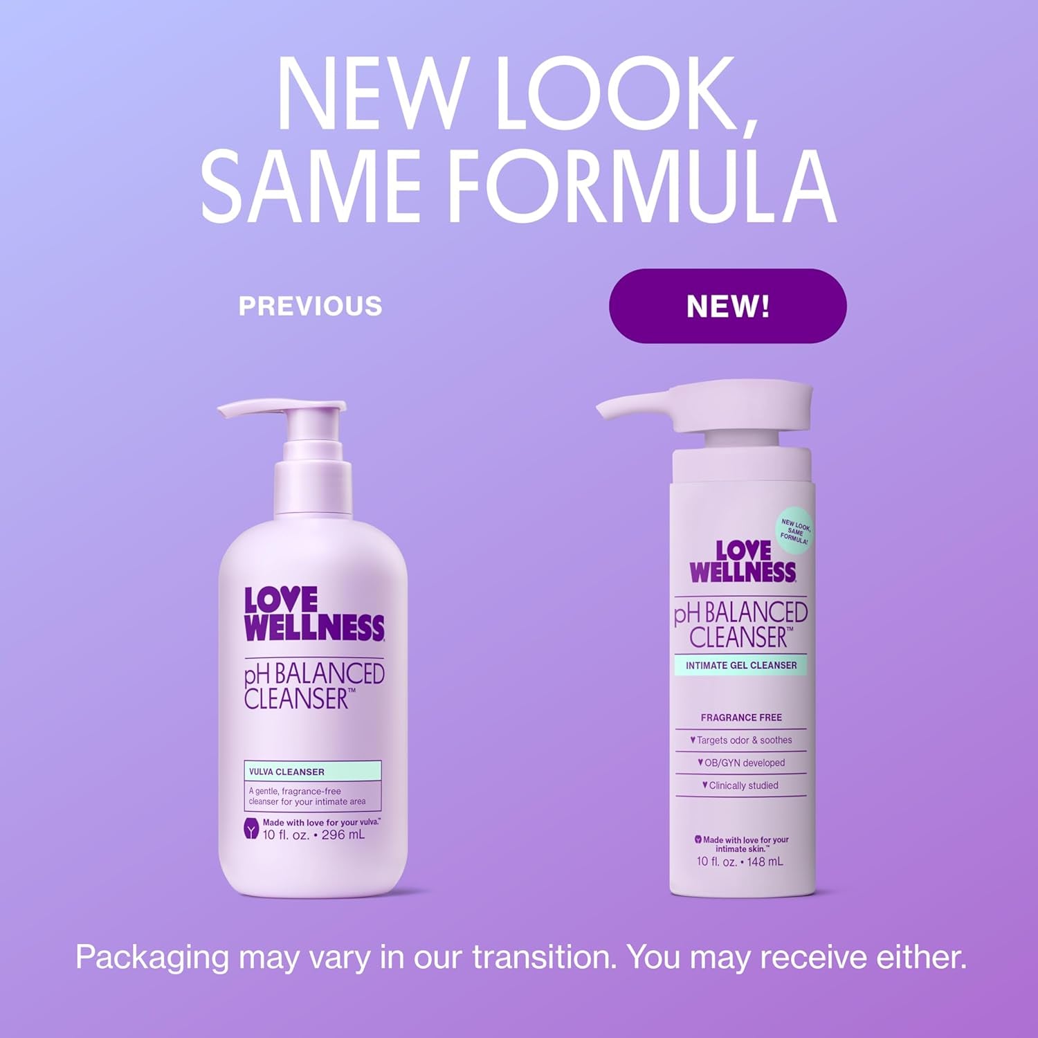 Love Wellness pH Balancing Feminine Cleanser – Aloe Vera & Calendula Vulva Wash for Intimate Health & Sensitive Skin | Fragrance-Free | 296ml